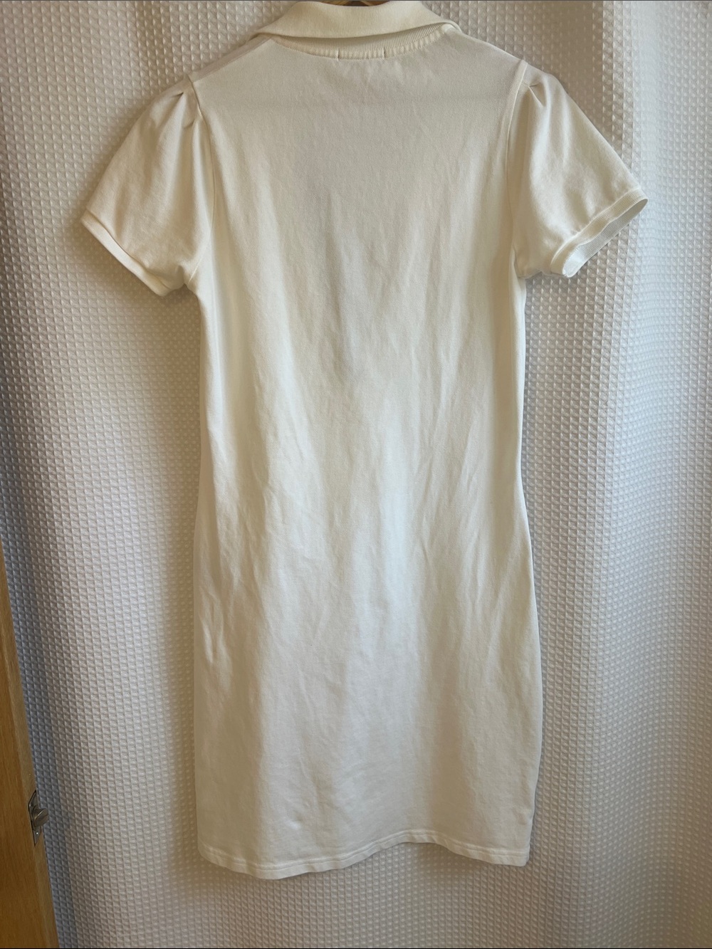 Burberry Cream Polo Dress with Check Placket-SZ M—526-060 - Picture 3 of 12